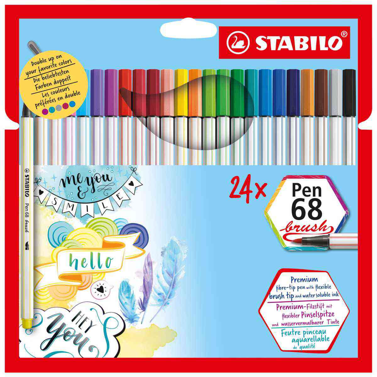 STABILO Pinselmaler pen 68 brush 24 Stück im Etui