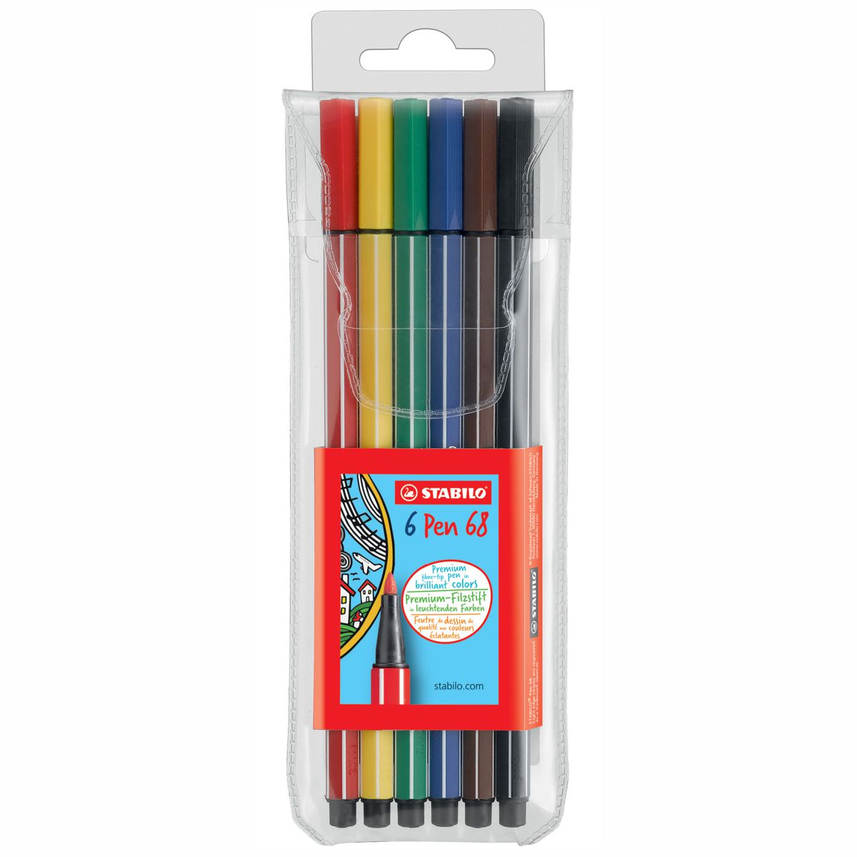 STABILO Fasermaler Pen 6806/PL 1-2mm 6 Stück im Etui