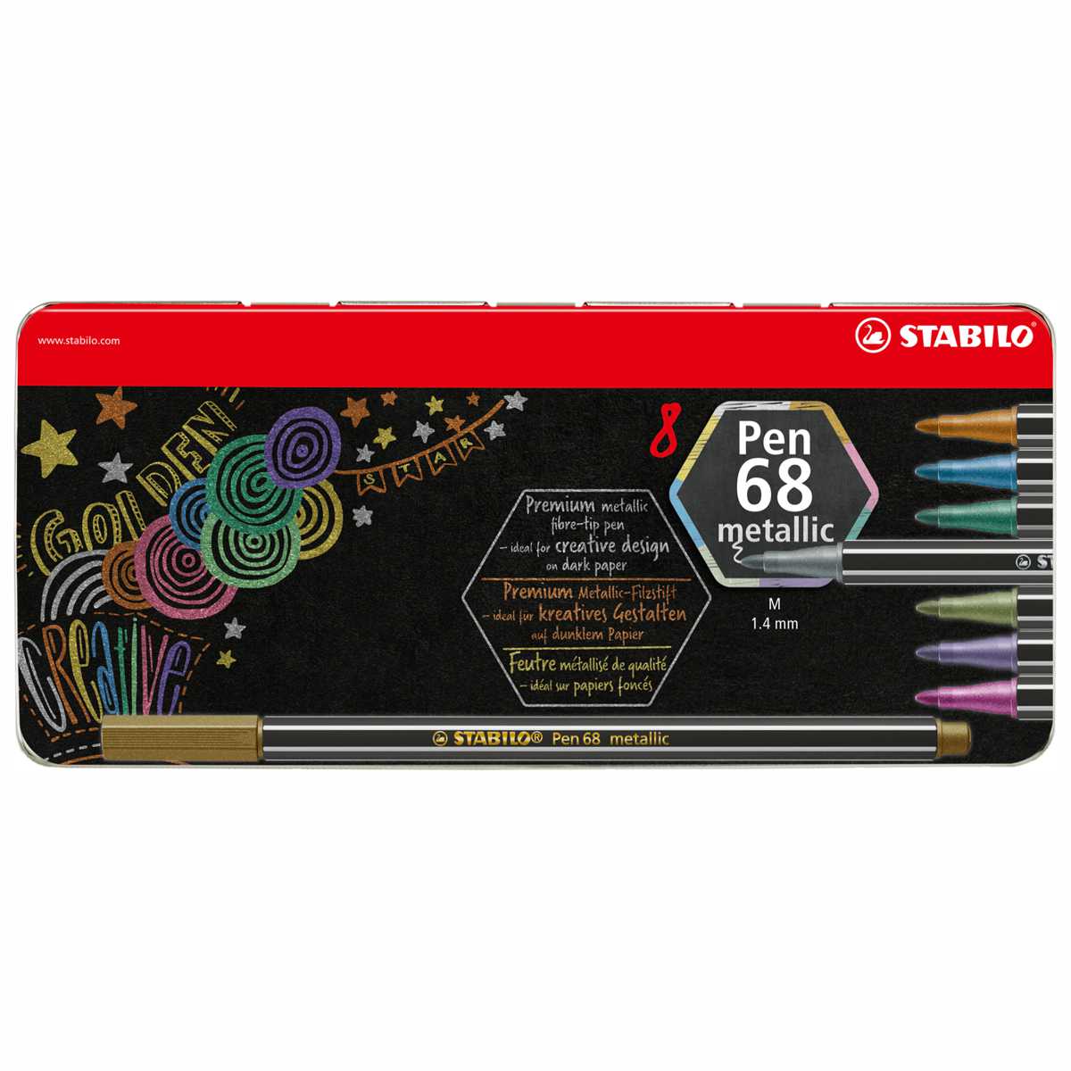 STABILO Fasermaler Pen metallic 6808/8-32 8 Farben