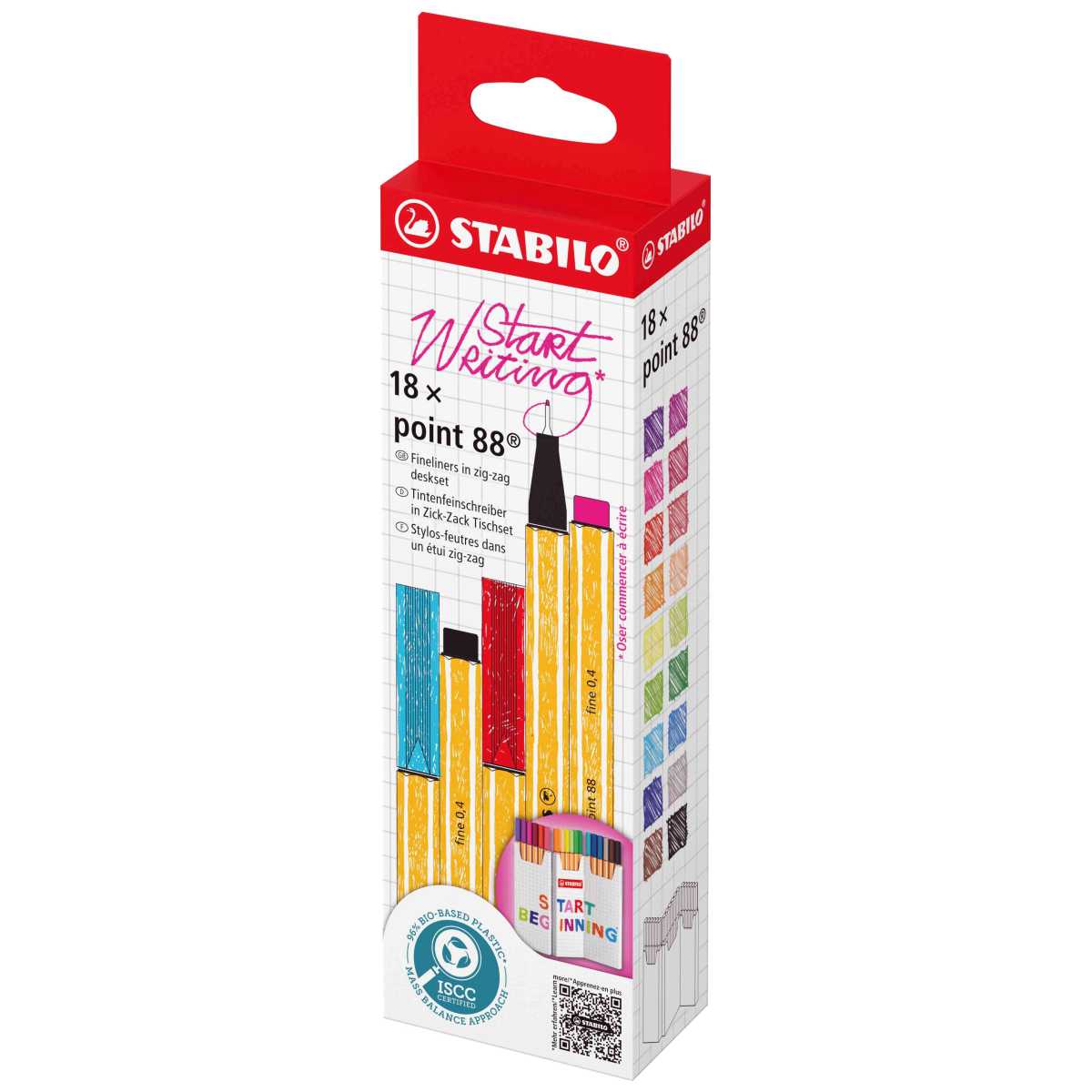 STABILO Fineliner point 88 Zick-Zack Tischset 18 Farben 0,4mm