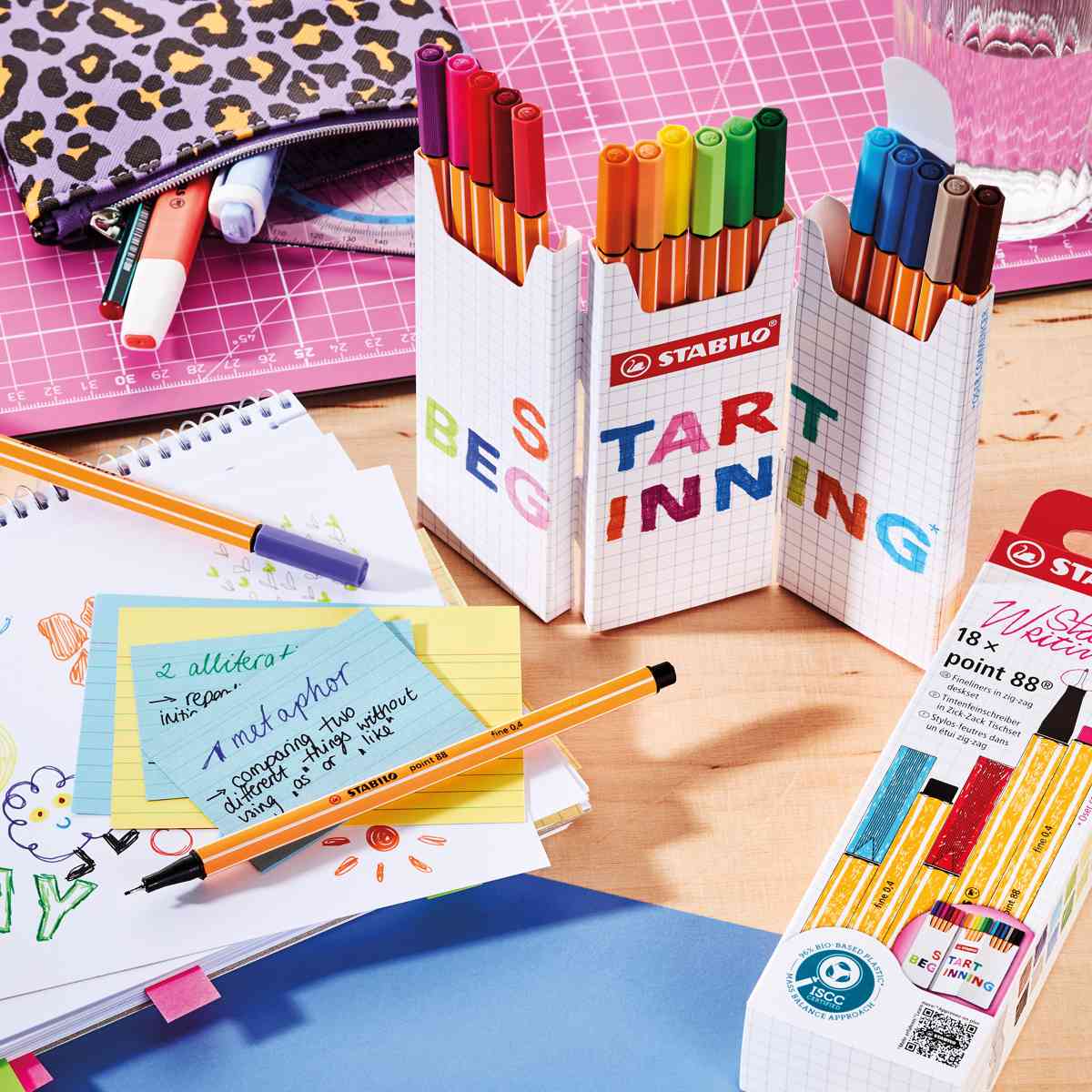 STABILO Fineliner point 88 Zick-Zack Tischset 18 Farben 0,4mm