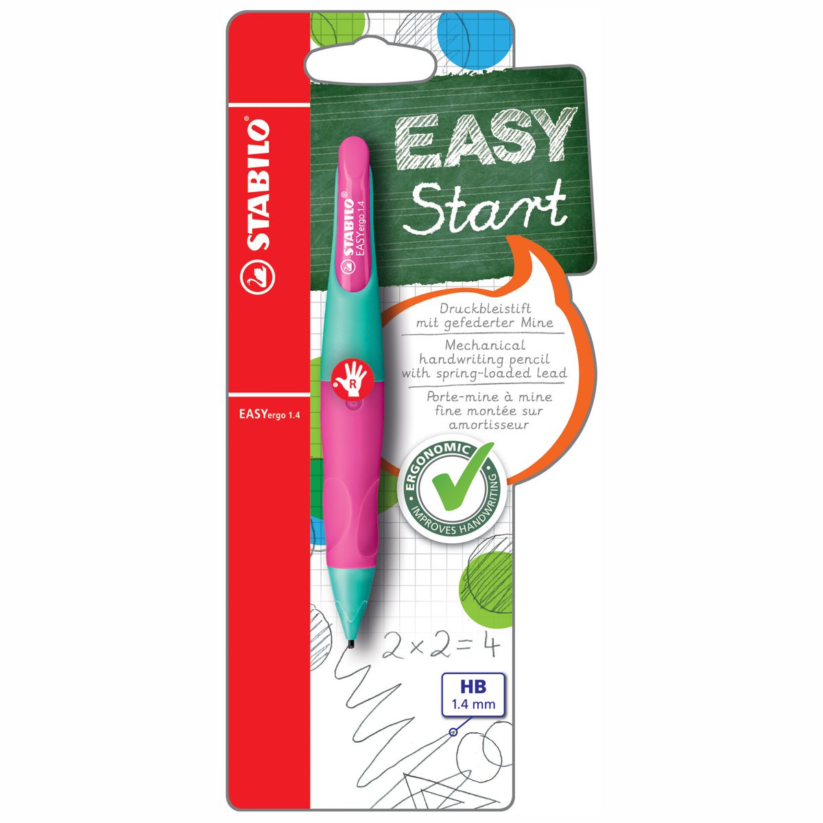 STABILO Druckbleistift EASYergo R 1,4mm türkis / neonpink
