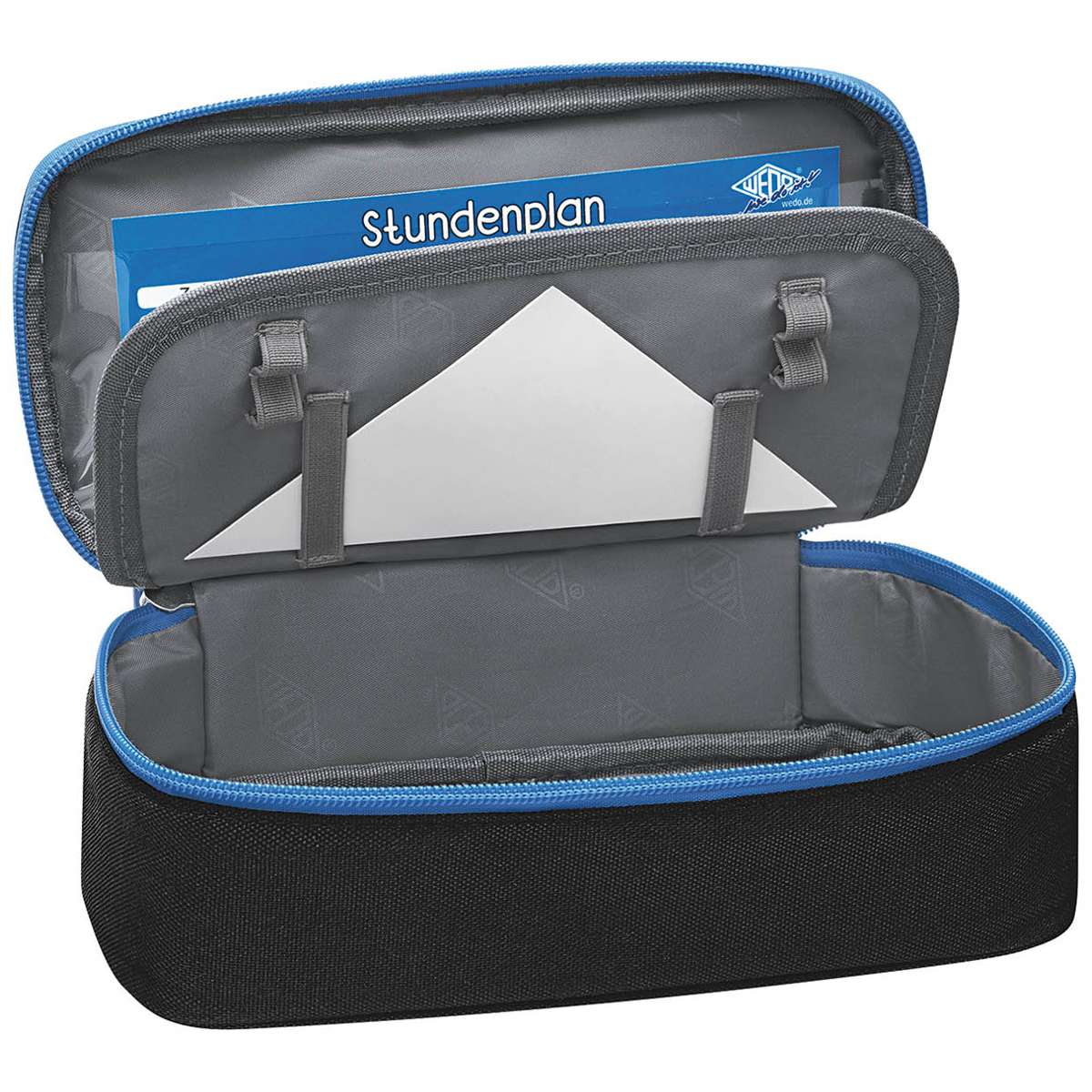 WEDO Schlamperbox groß schwarz / hellblau