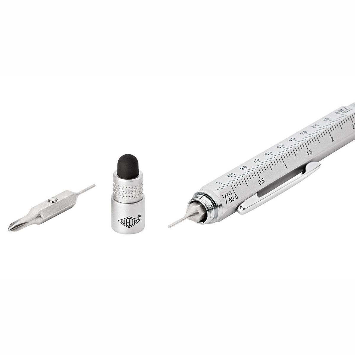 WEDO Touchpen Multi-Tool Mini schwarz oder silber mit cm-Aufdruck