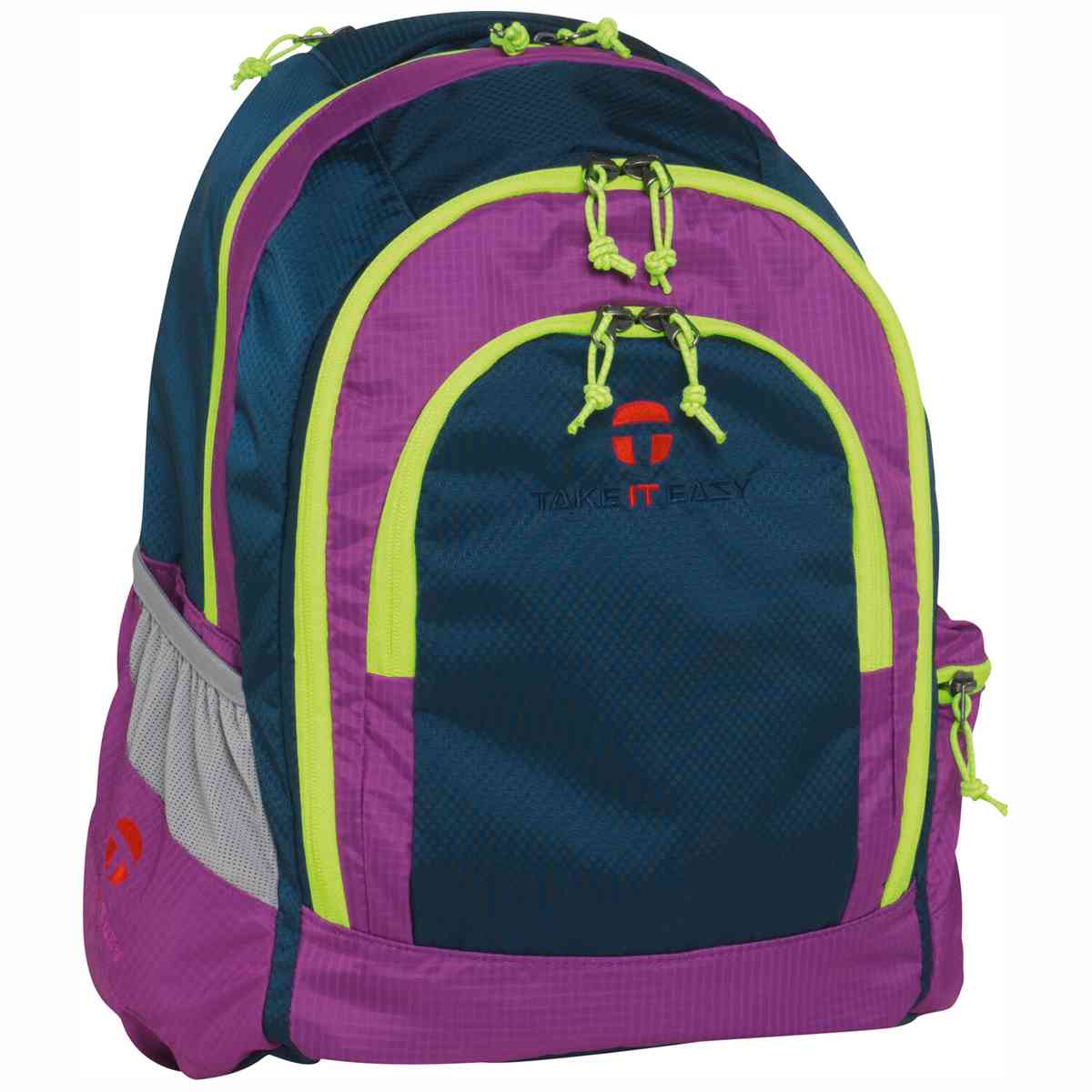 TAKE IT EASY Schulrucksack Berlin Light NYLON blau / lila