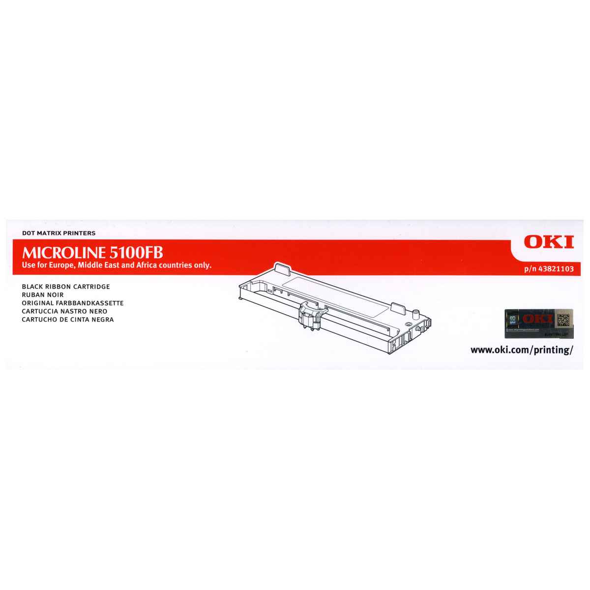 OKI Farbband 43821103  schwarz f. Microline 5100FB