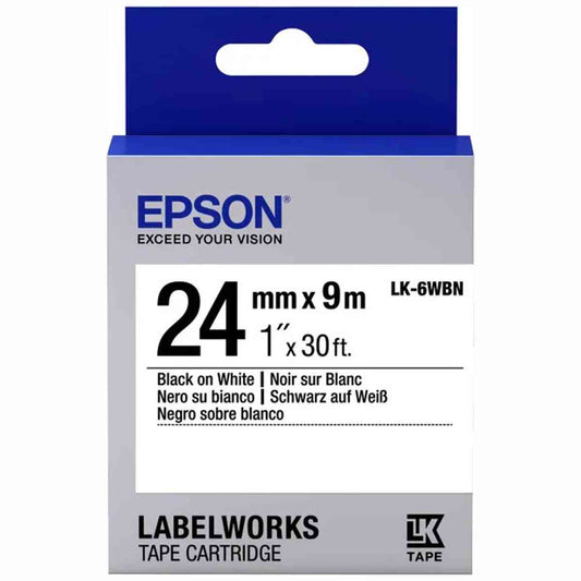 EPSON Schriftbandkassette LK-6WBN 24mm x 9m schwarz auf weiß