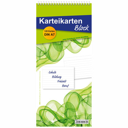 RNK Karteikartenblock A7 liniert weiß 120 Karten