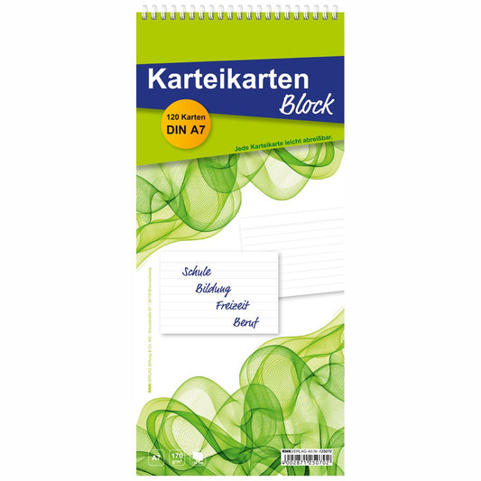 RNK Karteikartenblock A7 liniert weiß 120 Karten