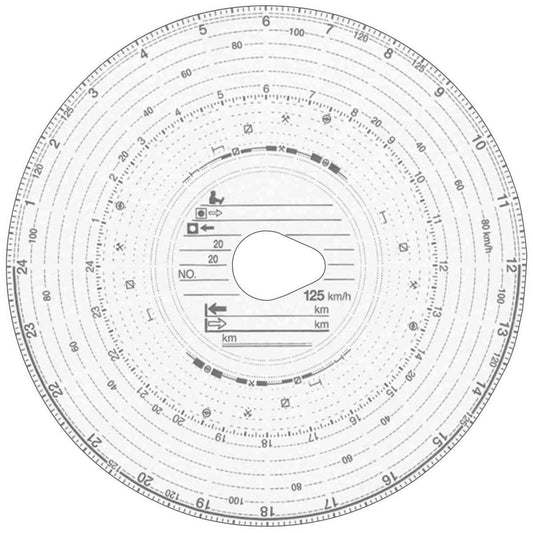 HAUG Diagrammscheiben 125 100 (125 km/h Kombi) 100 Stück