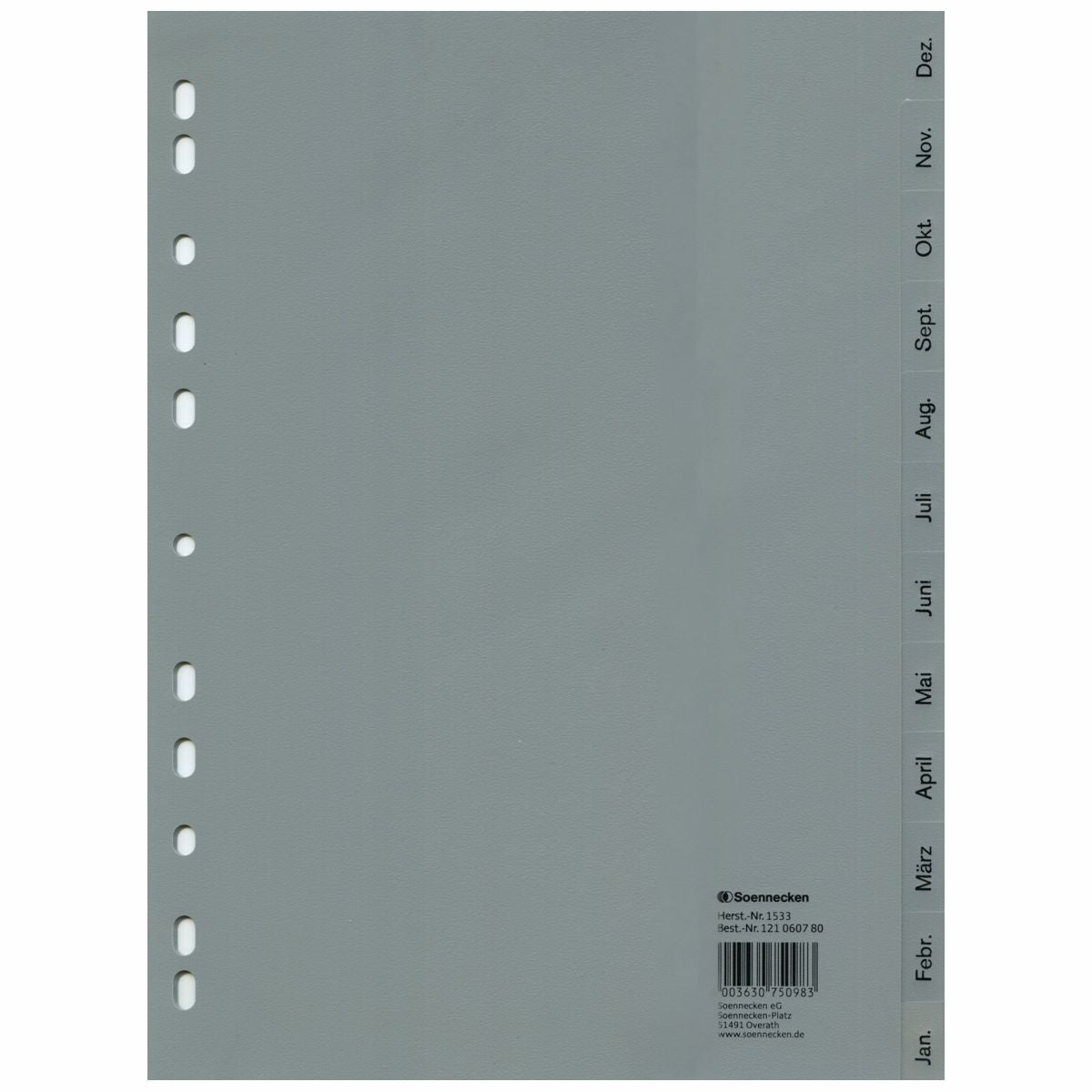 SOENNECKEN Register 1533 A4 Dez-Jan PP 12tlg. grau