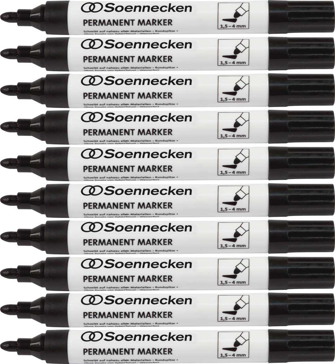 SOENNECKEN Permanentmarker 3107 4mm schwarz 10 Stück -SPARPACK-