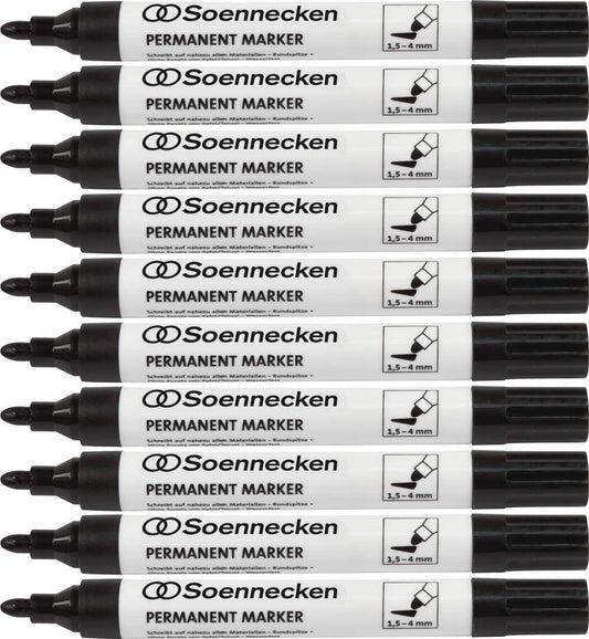 SOENNECKEN Permanentmarker 3107 4mm schwarz 10 Stück -SPARPACK-