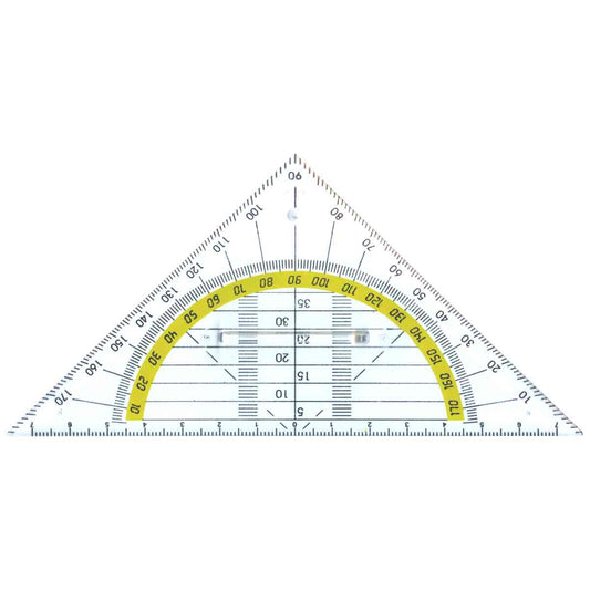 ALCO Geodreieck ohne Griff 1578 16cm transparent mit Tuschenoppen