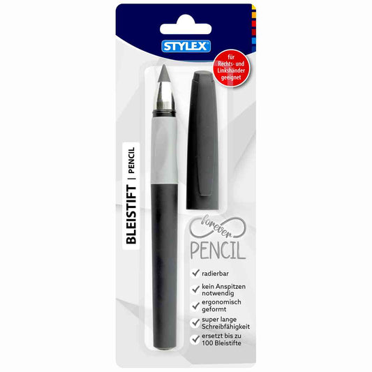 STYLEX Ewiger Bleistift HB mit Kappe ca. 100x länger LINKS + RECHTS