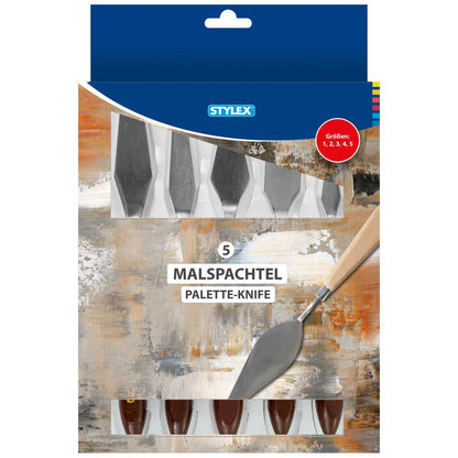 STYLEX Malspachtel / Malmesser Set 5-teilig für Acryl, Ölfarben, Strukturpaste