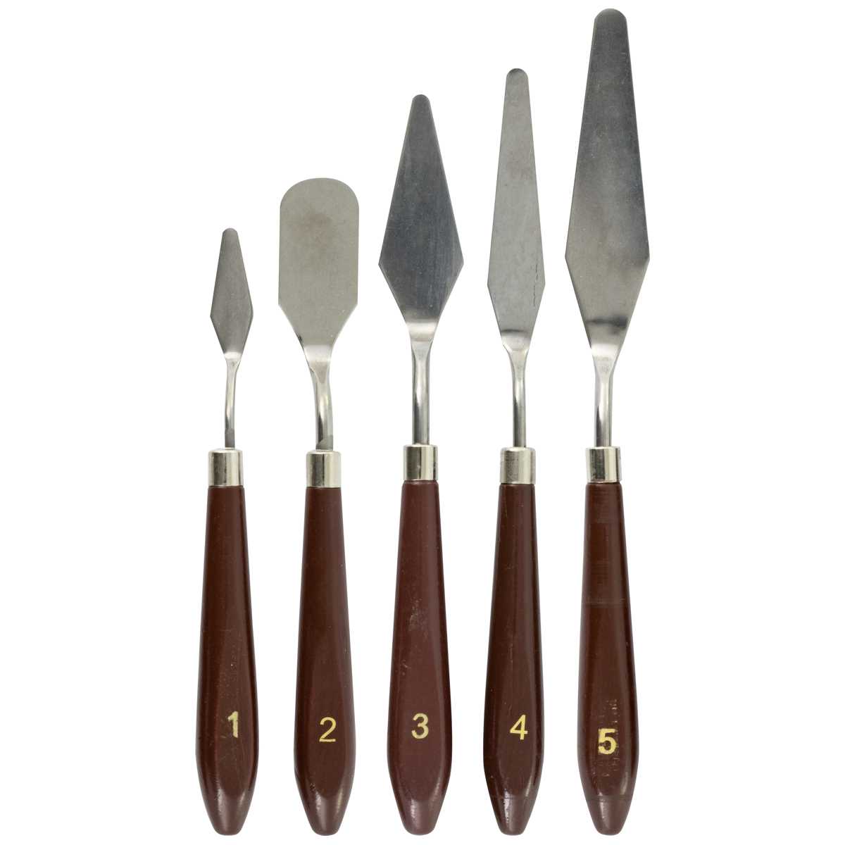 STYLEX Malspachtel / Malmesser Set 5-teilig für Acryl, Ölfarben, Strukturpaste