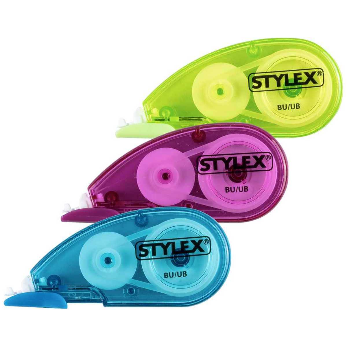 STYLEX Korrekturroller 5mm x 5m | 3 Stück in verschiedenen Farben