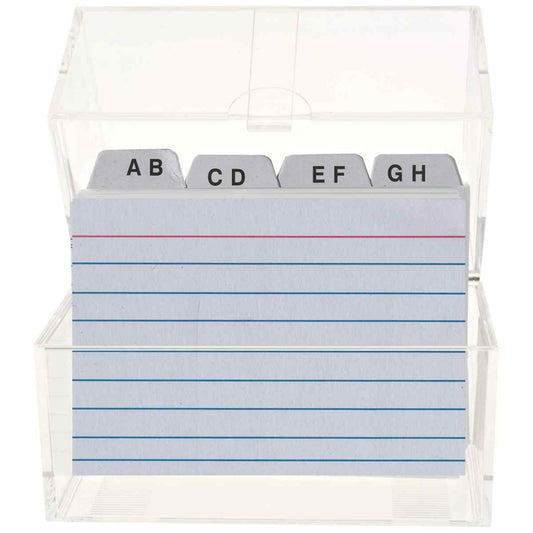 STYLEX Karteikasten A8 transparent incl. 100 Karten + Register