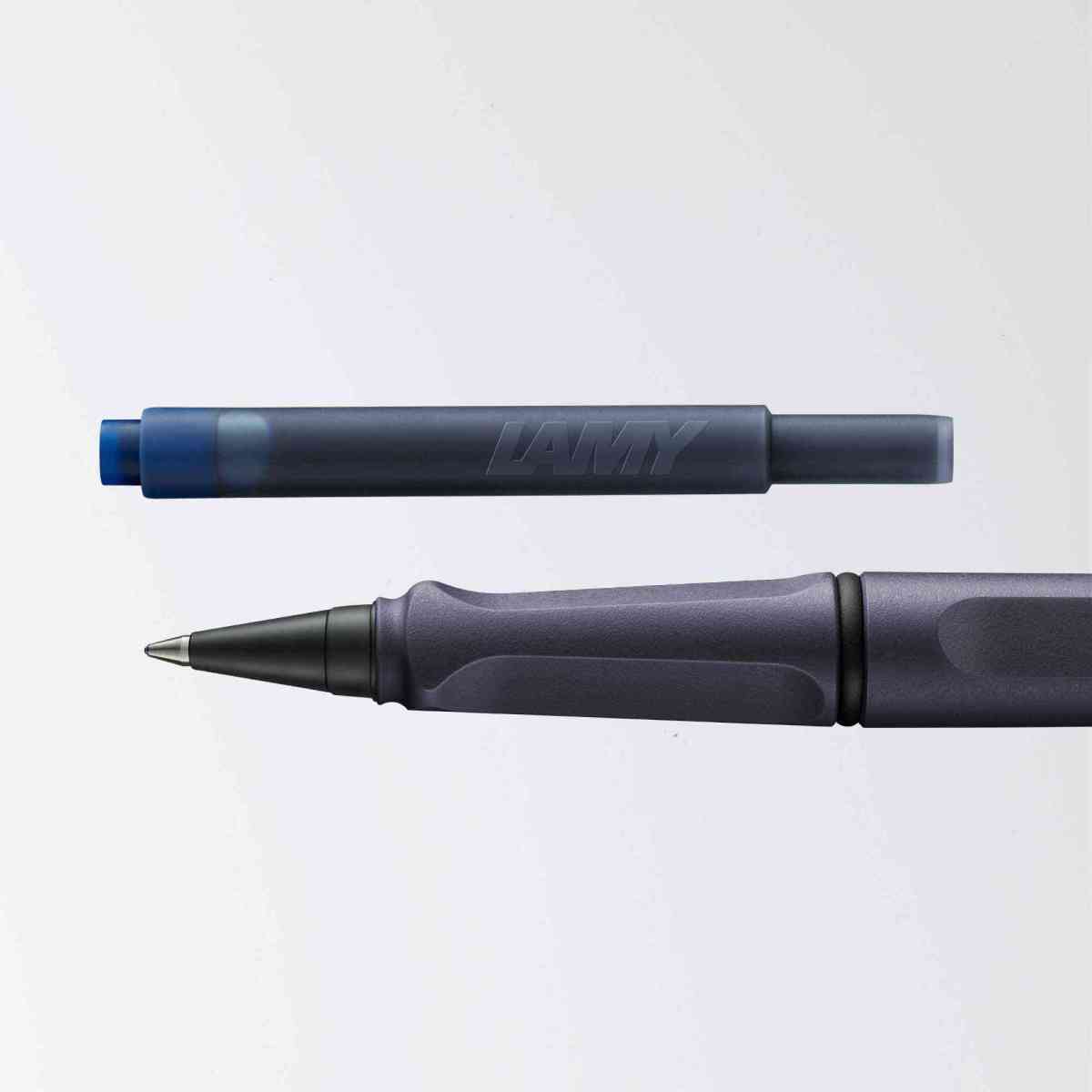 LAMY Tintenroller safari 6E2 Roll-ink steel black für Tintenpatrone T10