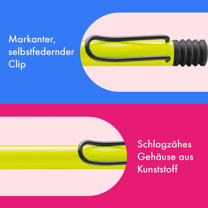 LAMY Kugelschreiber safari 2C8 neonyellow Mine M16 M schwarz
