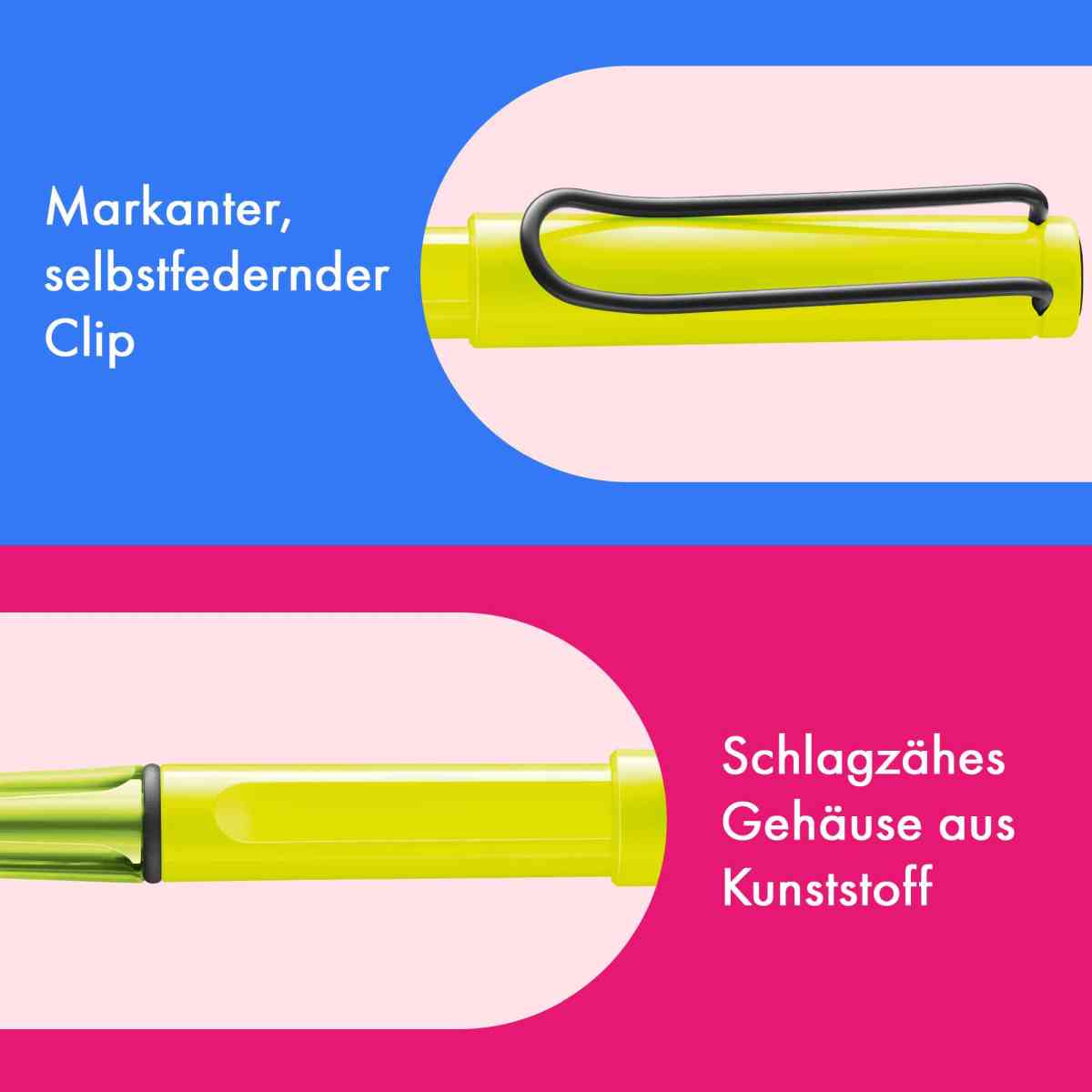 LAMY Tintenroller safari 3C8 neonyellow M63 M black