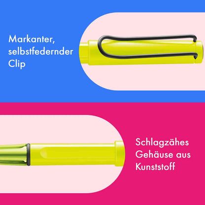 LAMY Tintenroller safari 3C8 neonyellow M63 M black