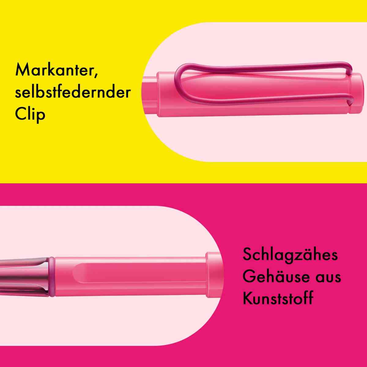 LAMY Tintenroller safari 3C9 neonpink M63 M black