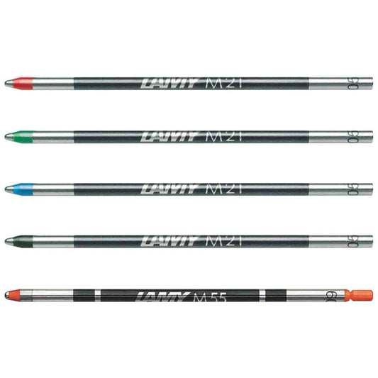 LAMY Kugelschreibermine M21 / M55 Set 5 Stück rot, grün, blau, schwarz, Marker