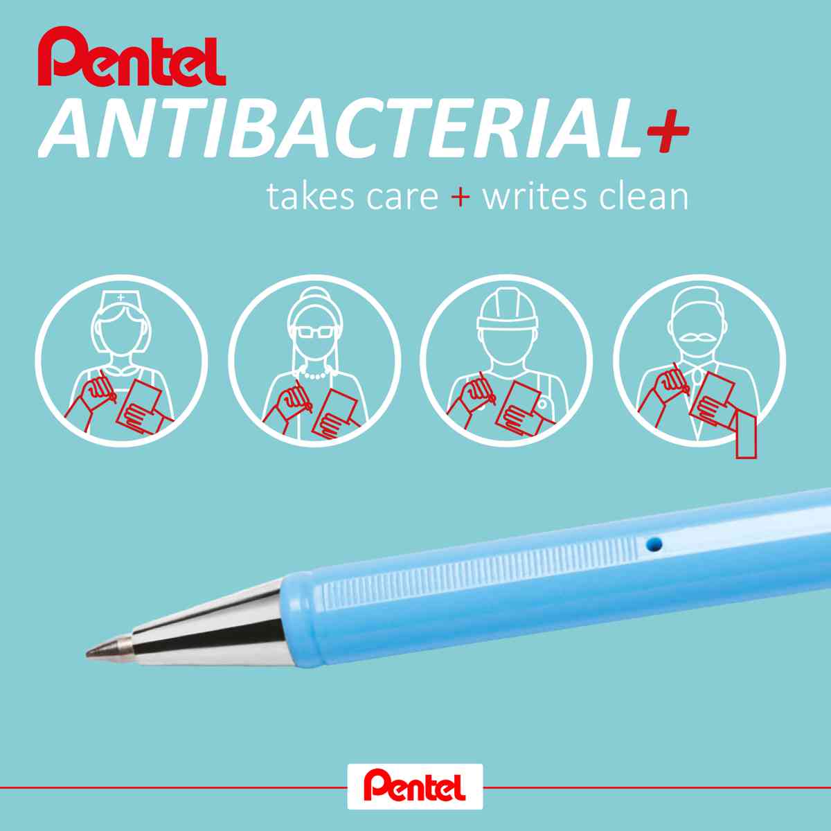 PENTEL Kugelschreiber BK77AB-C Antibacterial+ 0,35mm blau