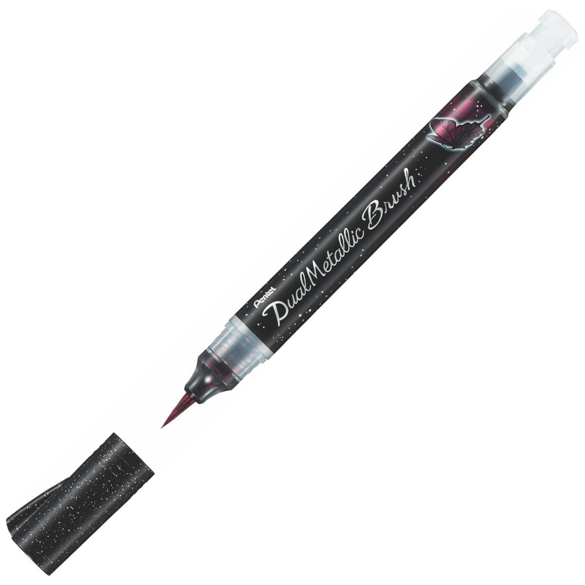 PENTEL Brushpen Dual Metallic XGFH-DAX schwarz + rot met.