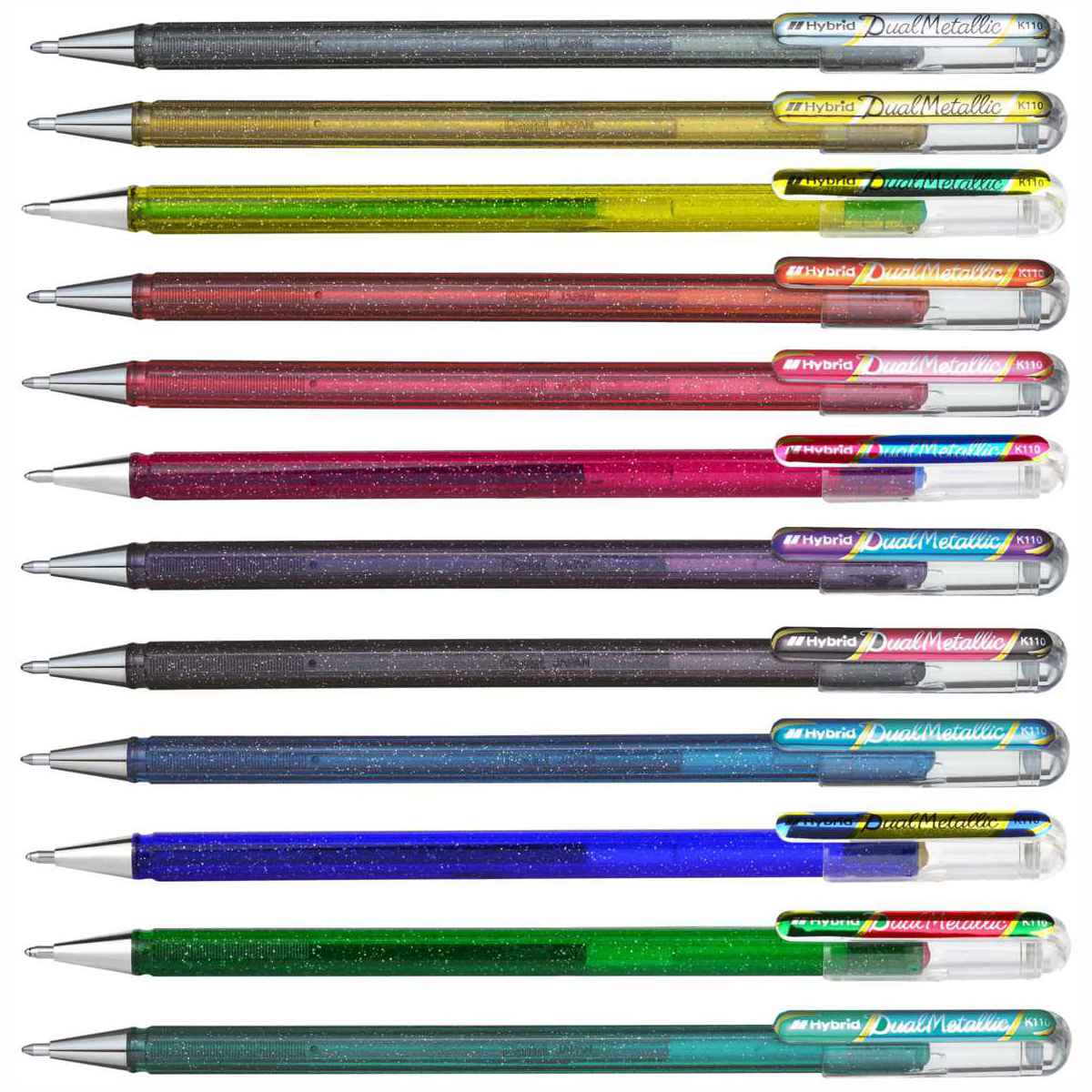 PENTEL Geltintenroller Glitter Dual Metallic 0,5mm schwarz + rot