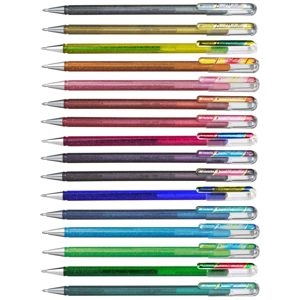 PENTEL Geltintenroller Glitter Dual Metallic 0,5mm schwarz + rot