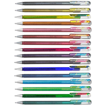 PENTEL Geltintenroller Glitter Dual Metallic 0,5mm schwarz + rot