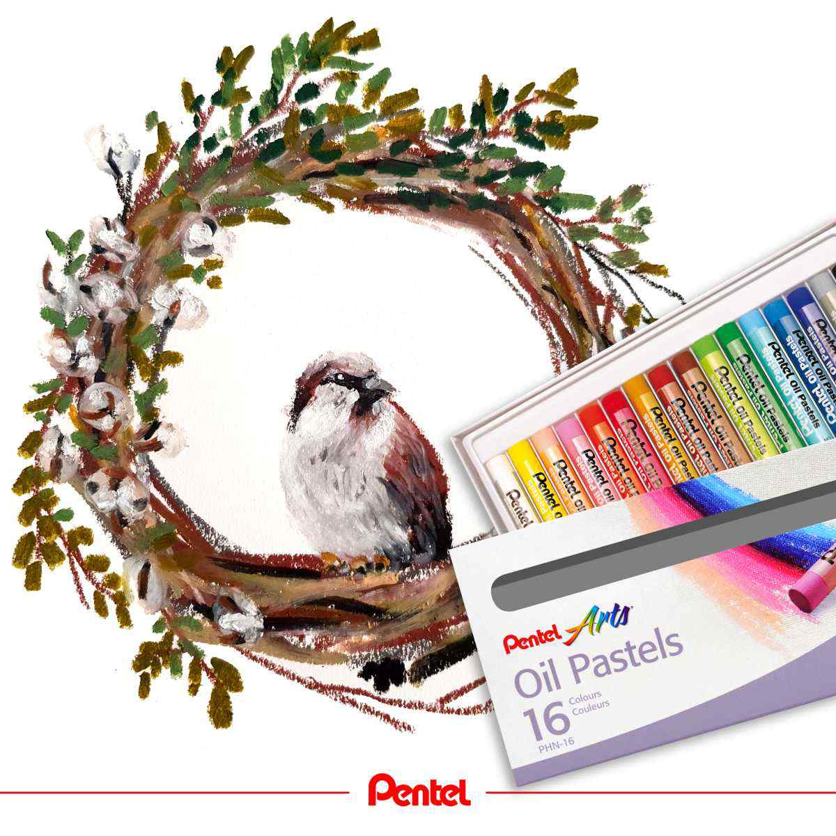 PENTEL Ölpastellkreide PHN-12 PentelARTS im Etui 12 Stück