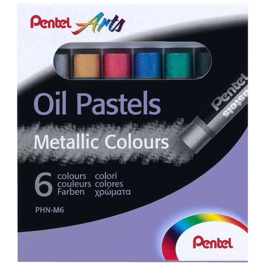 PENTEL Ölpastellkreide PHN-M6 PentelARTS METALLIC 6 Stück