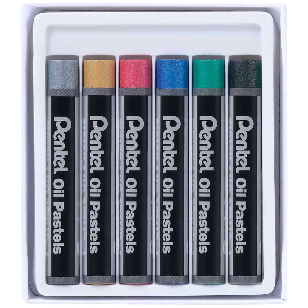 PENTEL Ölpastellkreide PHN-M6 PentelARTS METALLIC 6 Stück