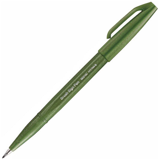 PENTEL Faserschreiber Sign Pen Brush 0,2 - 2,0mm olivgrün