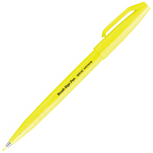 PENTEL Faserschreiber Sign Pen Brush 0,2 - 2,0mm neon-gelb