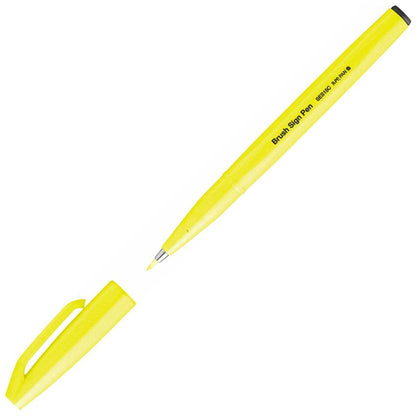 PENTEL Faserschreiber Sign Pen Brush 0,2 - 2,0mm neon-gelb