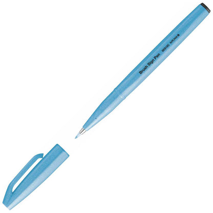 PENTEL Faserschreiber Sign Pen Brush 0,2 - 2,0mm neon-blau