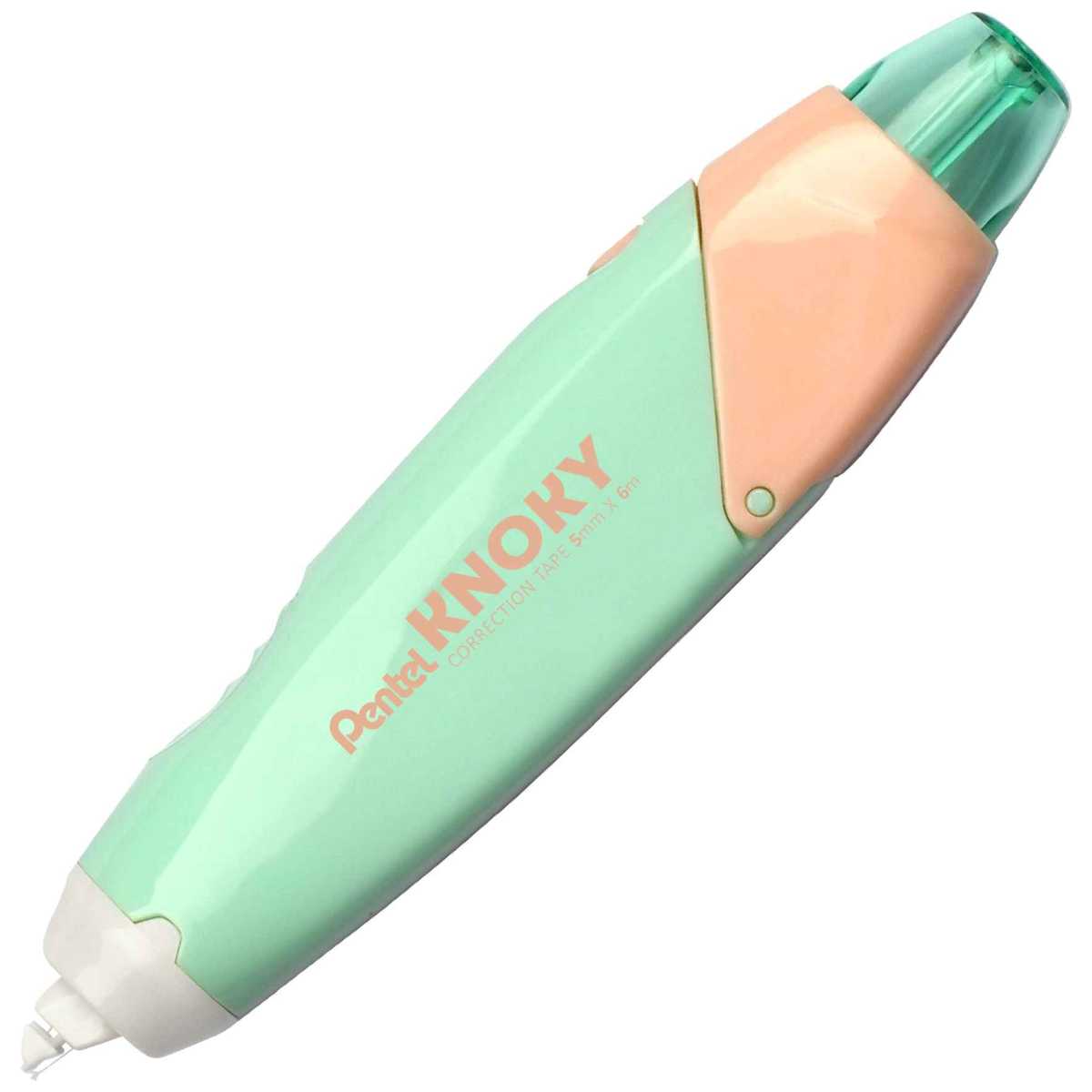 PENTEL Korrekturroller mit Druckmechanik 5mm x 6m nachfüllbar hellgrün / pfirsich
