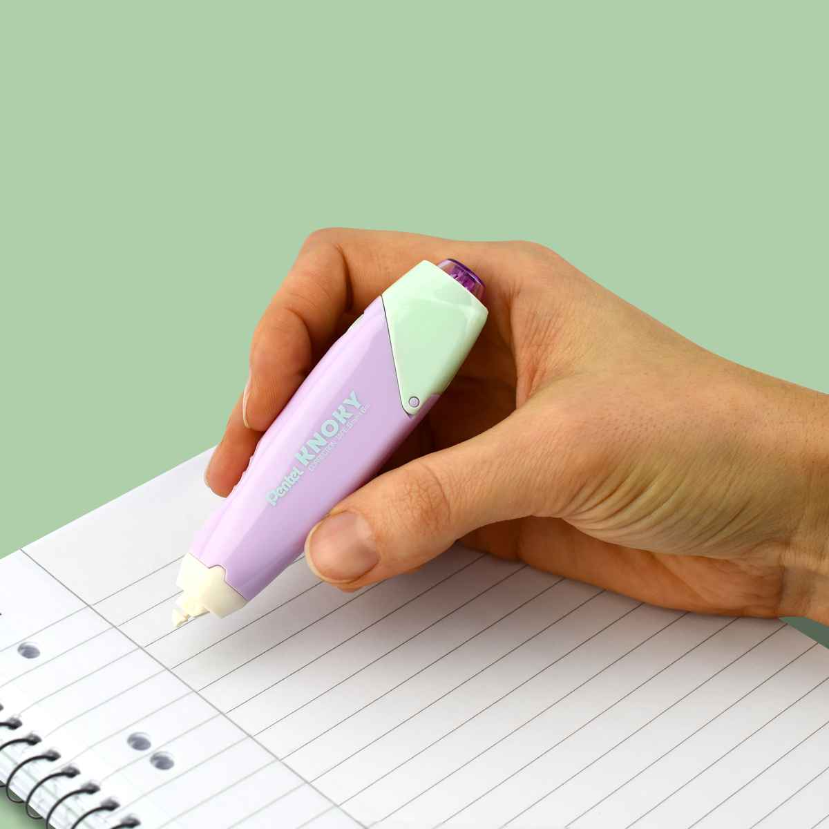 PENTEL Korrekturroller mit Druckmechanik 5mm x 6m nachfüllbar violett / hellgrün