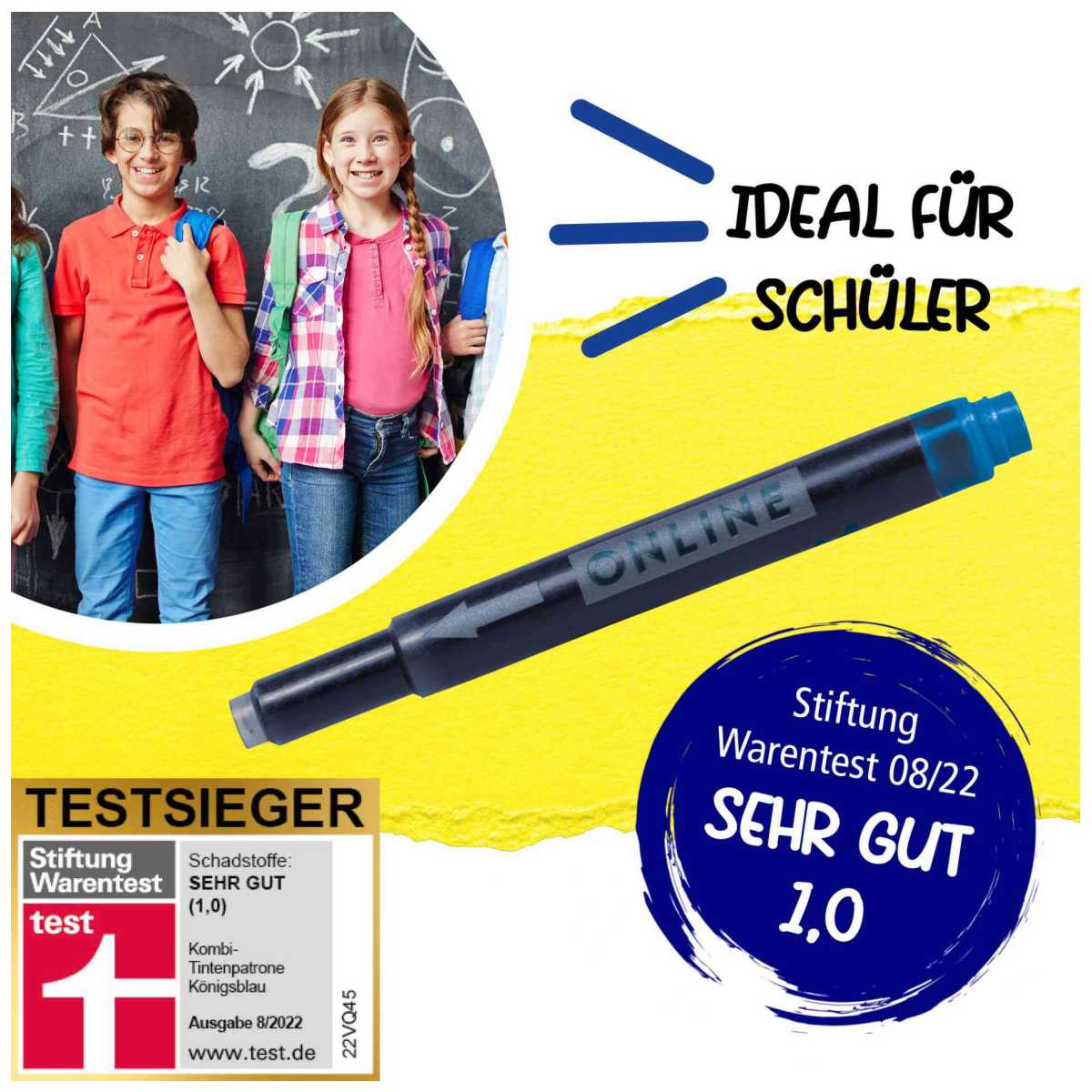 ONLINE Kombi Tintenpatrone königsblau 4 Pack a 5 Stück im  SPARPACK