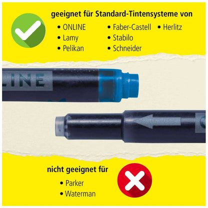 ONLINE Kombi Tintenpatrone königsblau 4 Pack a 5 Stück im  SPARPACK
