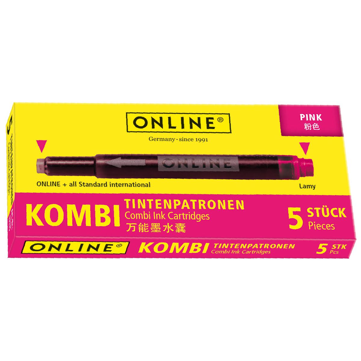 ONLINE Kombi Tintenpatrone pink 5 Stück