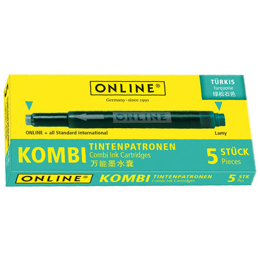 ONLINE Kombi Tintenpatrone türkis 5 Stück