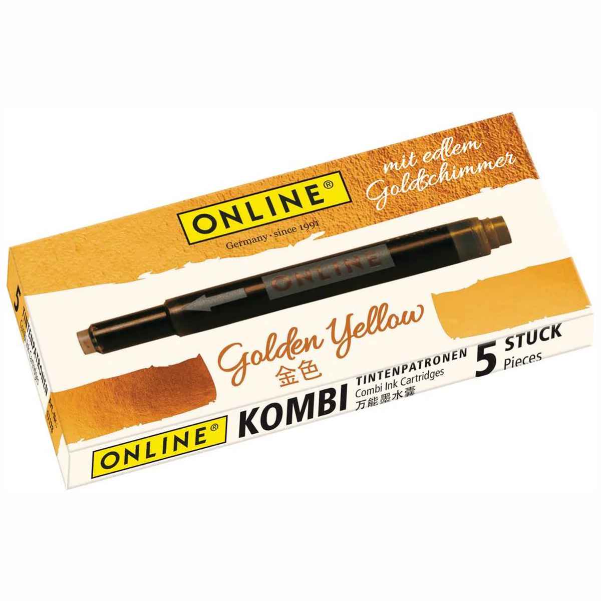 ONLINE Kombi Tintenpatrone gold -golden yellow- 5 Stück