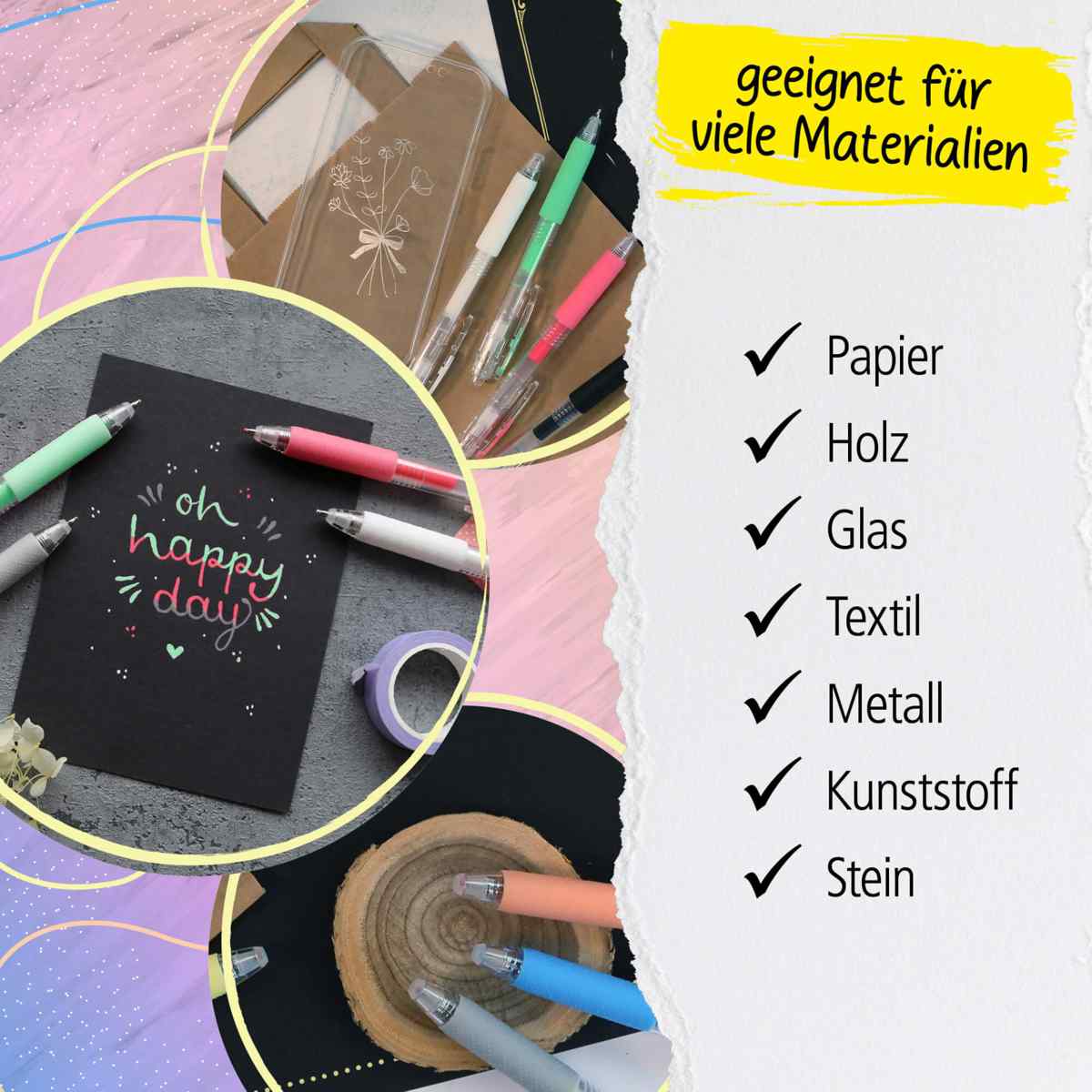 ONLINE Acrylmarker Acrylic Liner Set Fashion Pastell-Farben 6 Stück ca. 1 mm
