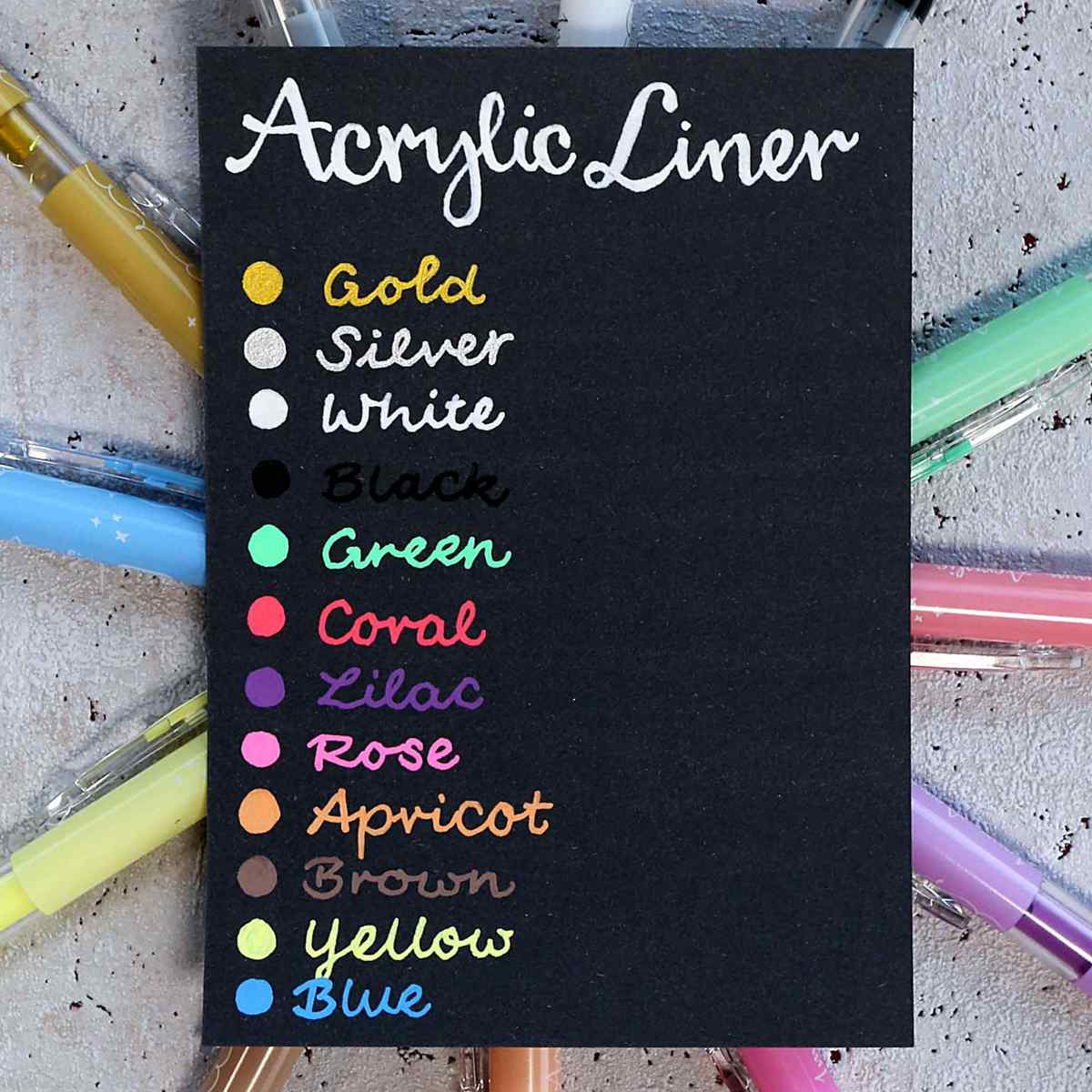ONLINE Acrylmarker Acrylic Liner Set Fashion Pastell-Farben 6 Stück ca. 1 mm